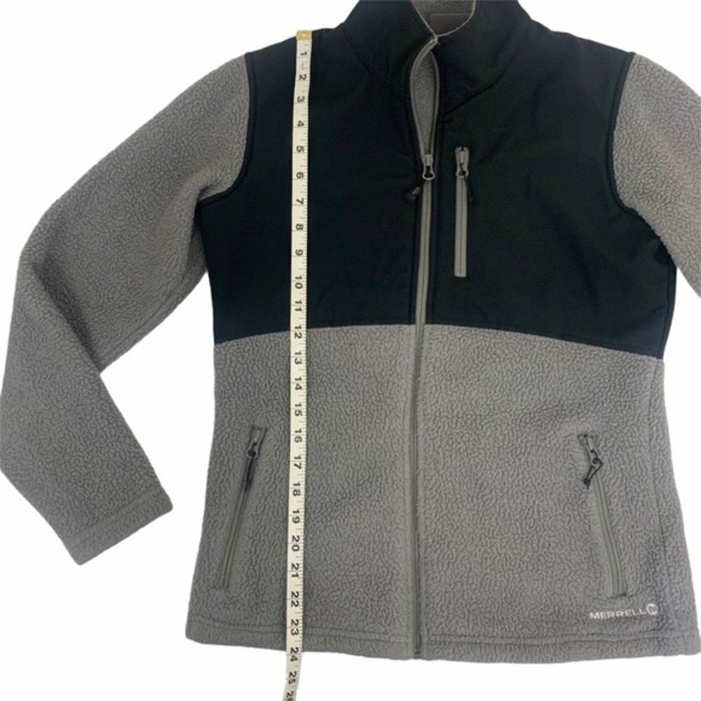 Merrell Fleece Zip Up Outdoor Jacket Grey Black Women’s Size Small - Picture 4 of 9